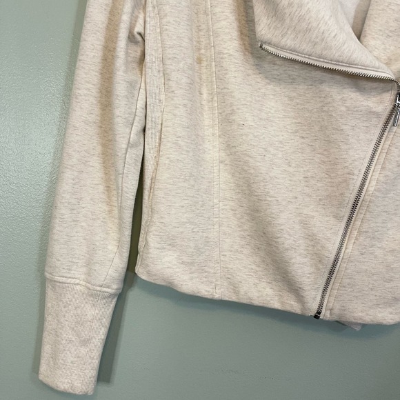 H BY HALSTON Jacket Womens 16 Plus Rib Knit Moto Rider Stretch Cotton Blend Tan - Picture 5 of 8